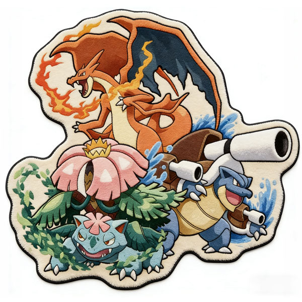 Pokémon Starter Rugs – Bulbasaur, Charizard & Squirtle