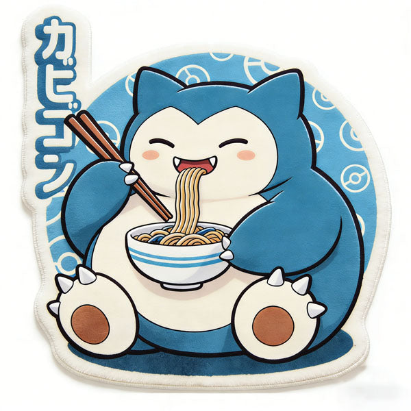 Snorlax Eating Noodles Rug