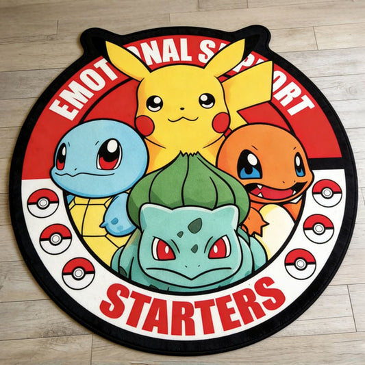 Kanto Starters Round Anime Rug