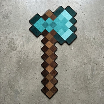 Minecraft Diamond Axe Rug