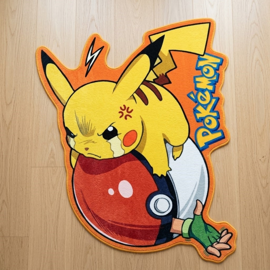 Angry Pikachu Anime Rug