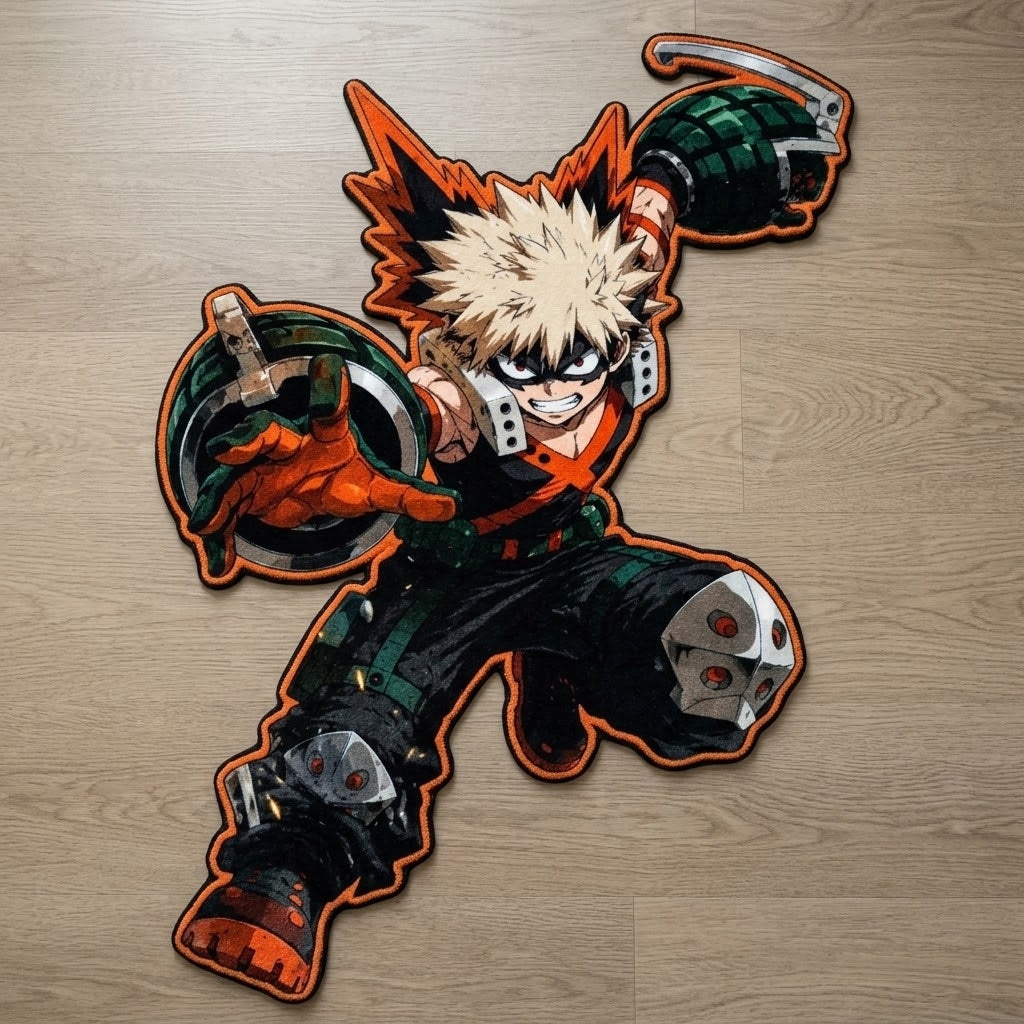 Bakugo Shaped Anime Rug