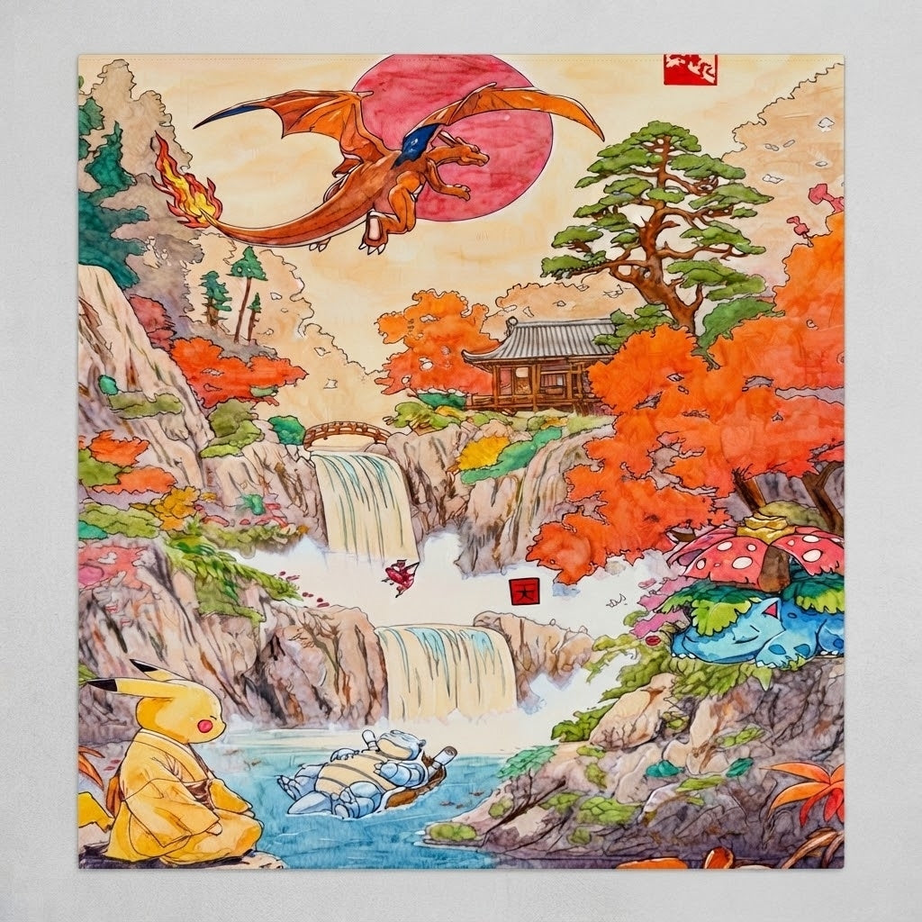 Charizard Ukiyo-e Rug
