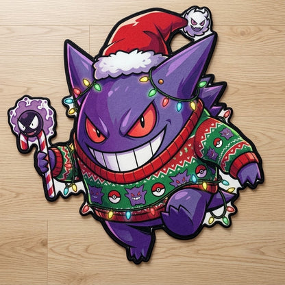 Christmas Gengar Shaped Rug