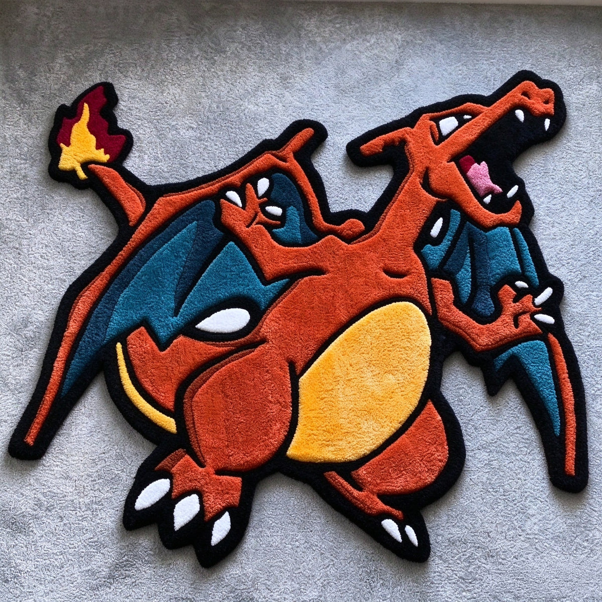 Dual Charizard Shaped Rug