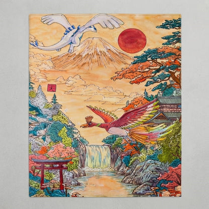 Ho-Oh Lugia Japanese Style Rug