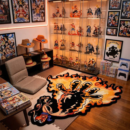 Luffy Fist on Fire Rug