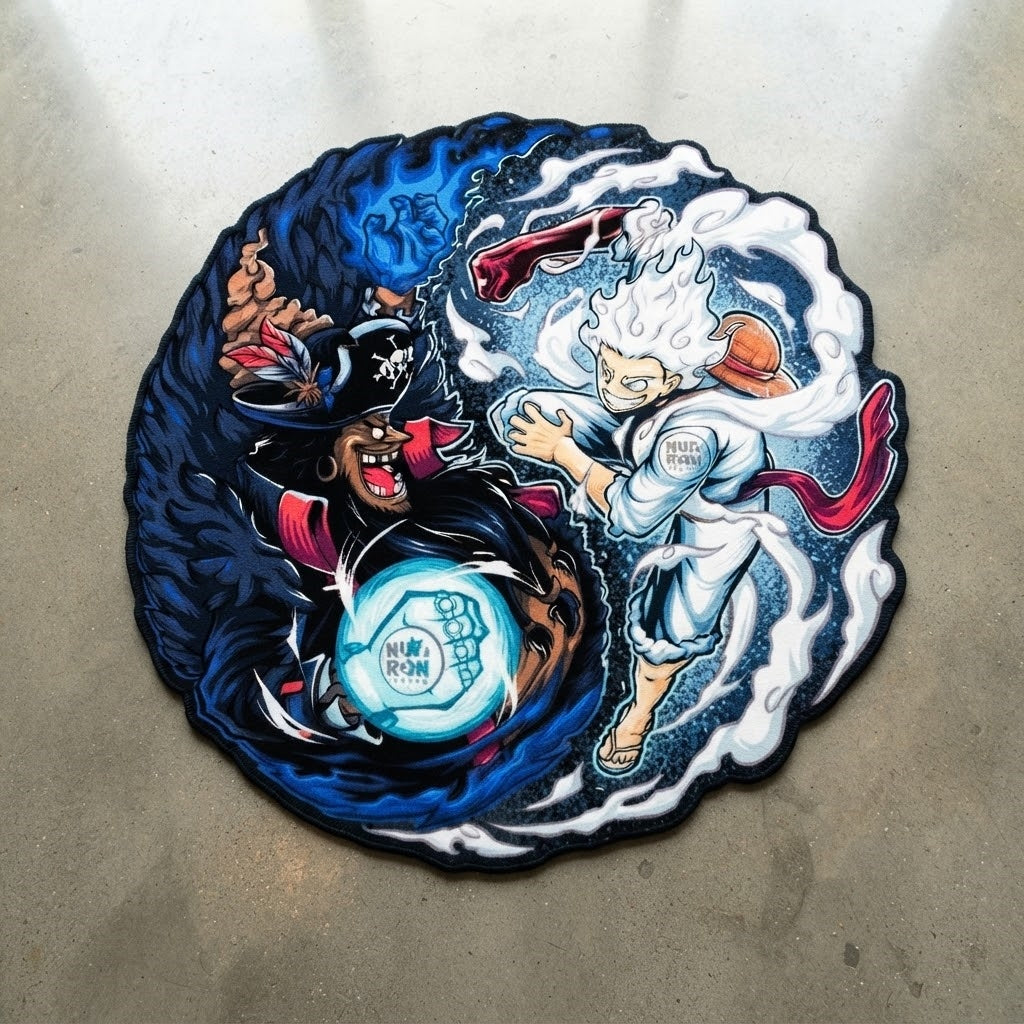 Luffy vs Blackbeard Round Rug