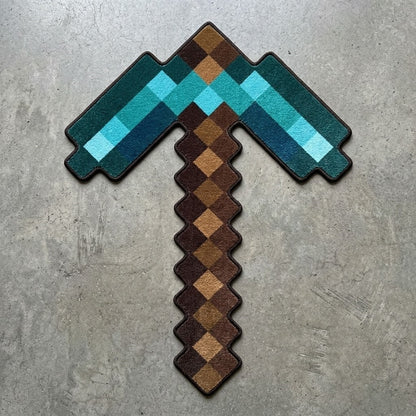 Minecraft Diamond Pickaxe Rug