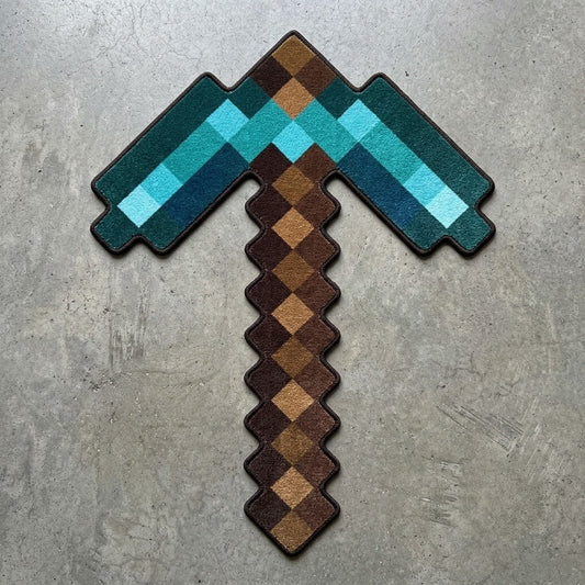 Minecraft Diamond Pickaxe Rug