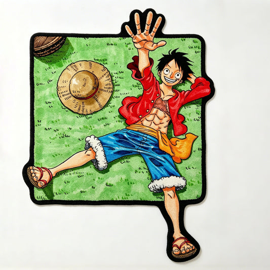 One Piece Luffy on the Grass Rug