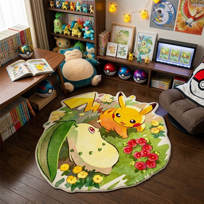 Pikachu & Chikorita Rug
