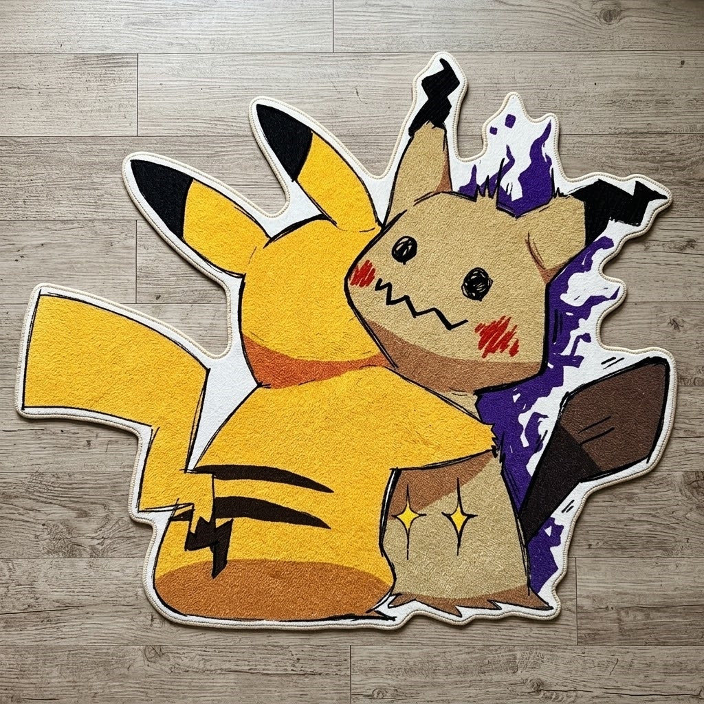Pikachu & Mimikyu Shaped Rug