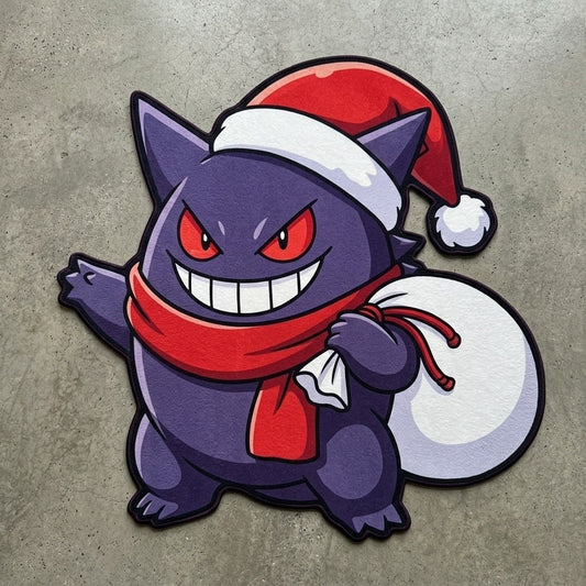 Santa Hat Gengar Anime Rug