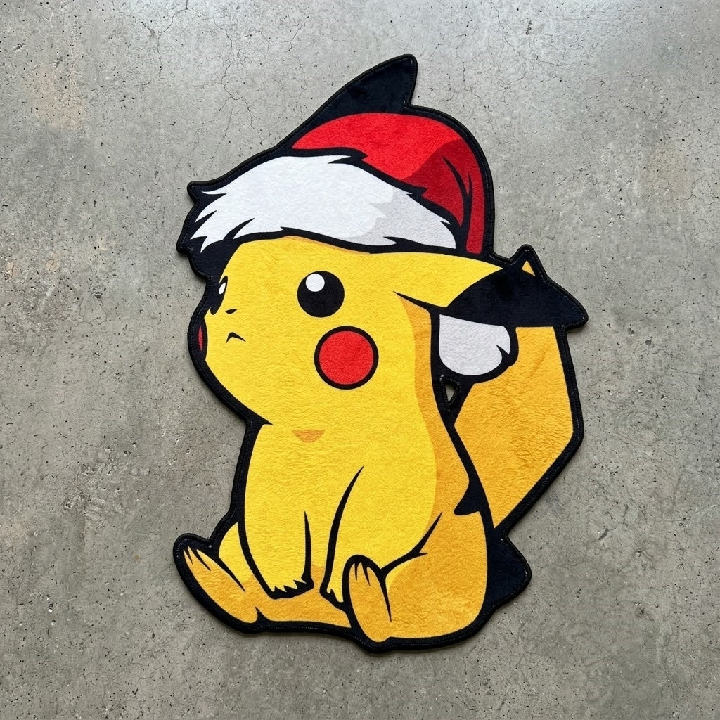 Santa Hat Pikachu Anime Rug