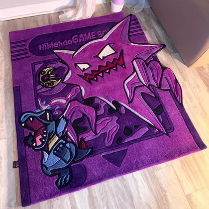 Little Kid Scaring a Baby Crocodile Rug