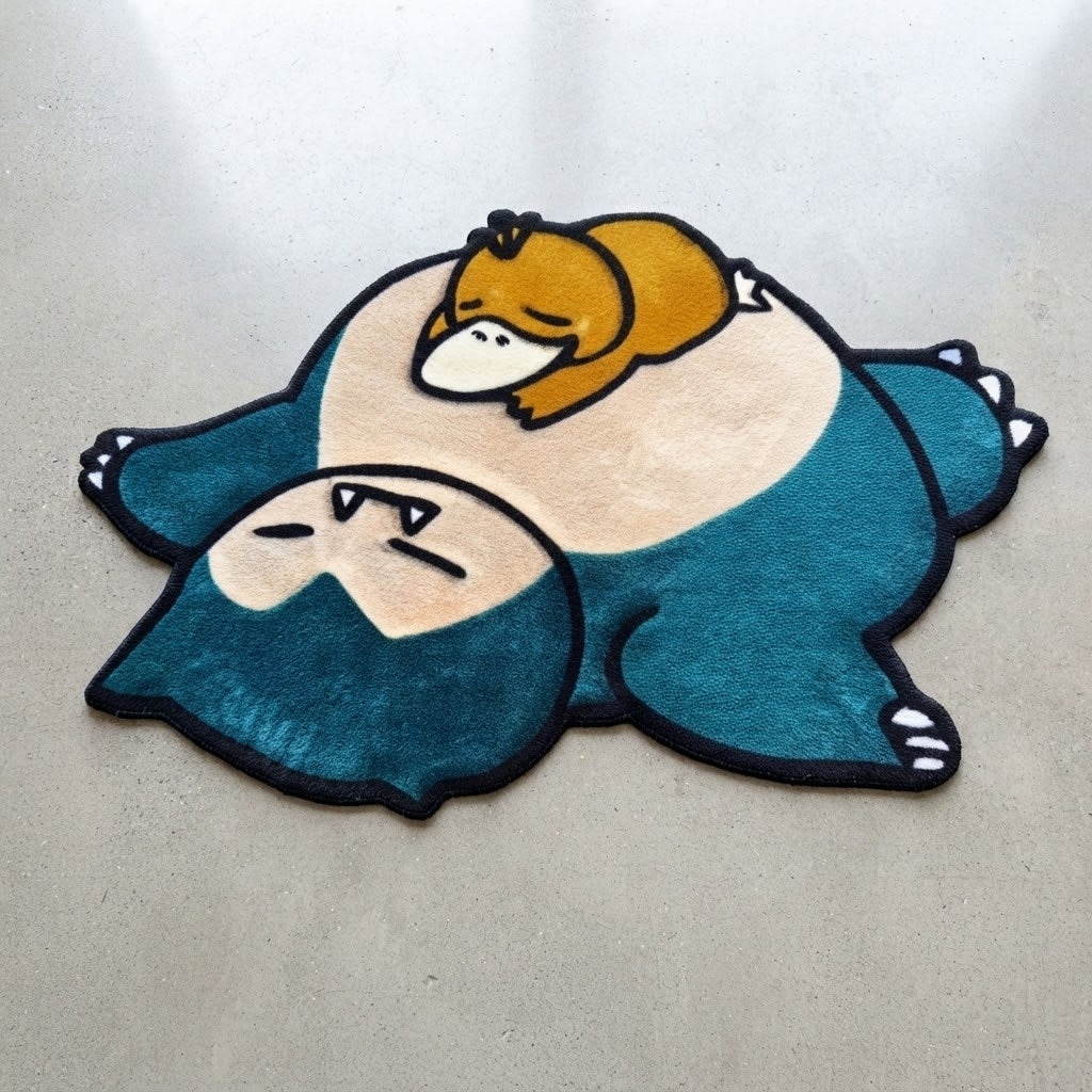 Snorlax & Psyduck Shaped Rug