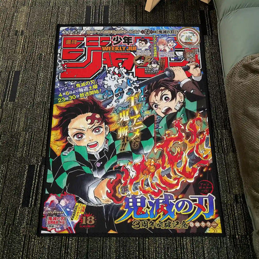 Tanjiro Jump Cover Rug