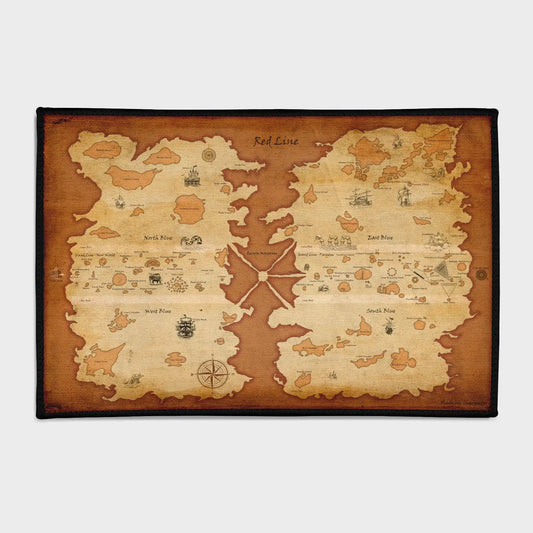 Red Line Map Rug