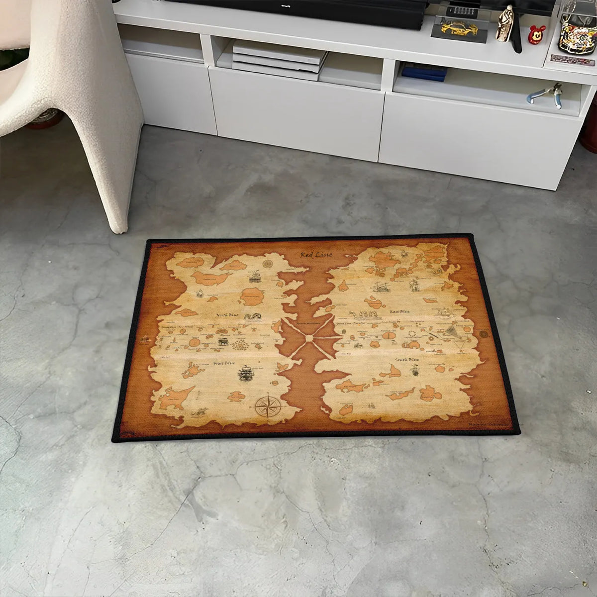 Red Line Map Rug
